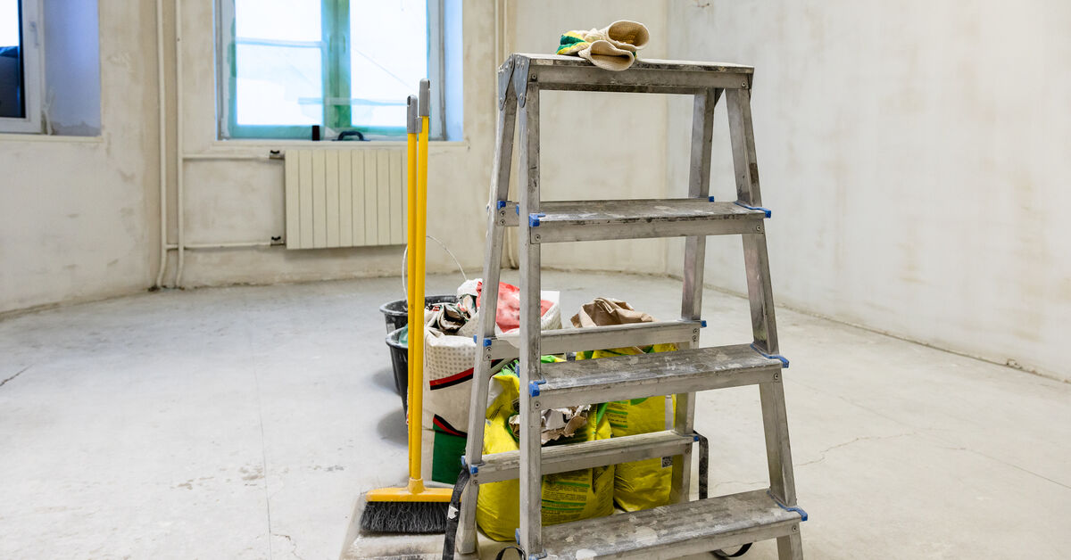 Dusty room after renovation work