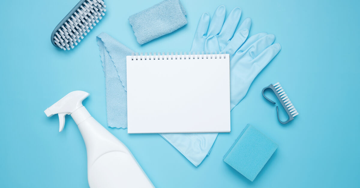 Cleaning plan with basic supplies