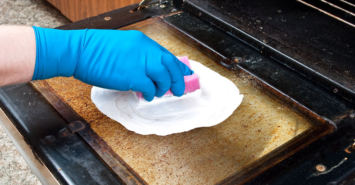Very dirty oven with baked-on grease