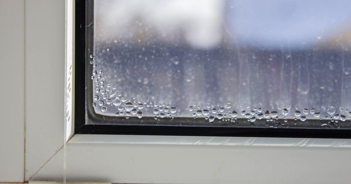 Water droplets on a cold window